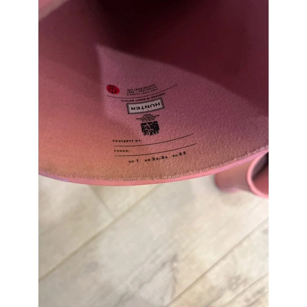 Hunter Kids First Classic Rain Boots Pink‎ Rubber Waterproof Size 3G